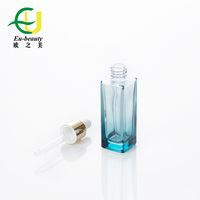EU-Beauty 18/415 Pipette compte-gouttes en aluminium bouchon à vis compte-gouttes de sérum doré avec paille de verre gouttelette en plastique
