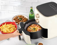 Plateau de cuisson multifonctionnel écologique sans BPA de qualité alimentaire, doublure en silicone pliable pour friteuse à air