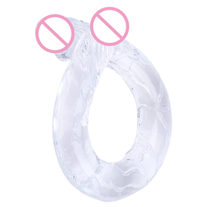 Dildo double tête en TPE haute transparence, simulation réaliste, jouet sexuel souple pour adultes, directement de l'usine, pour la masturbation lesbienne, en verre. - Product Image 4