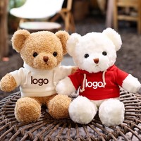 Mascotte souple ours en peluche avec logo chemises en peluche mignon kawaii ours en peluche animaux en peluche cadeaux logo personnalisé robe ours en peluche jouet
