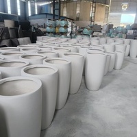 Grands pots en fibre d'argile modernes, design rond, pour jardin intérieur/extérieur, décoration de rue, villa, vente chaude, pépinières de Chine-Foshan