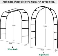 Arche de jardin en métal noir pour plantes grimpantes, arches de mariage extérieures pour cérémonies, et arches de jardin intérieures