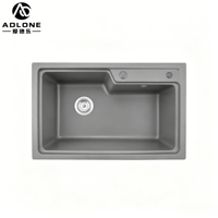 Évier de cuisine carré en granit composite coloré ADLONE, 78*48cm, à poser sur le comptoir, sans robinet - Meilleure vente