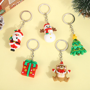 New Christmas Series Silver Chain Keychain Cute Cartoon PVC Doll Creative 3D Santa Claus Pendant Small Gift From China - Product Image 3