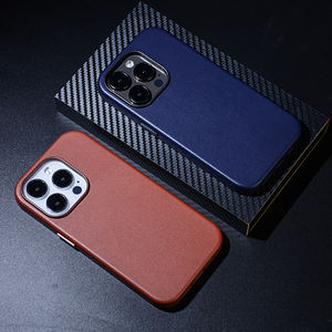 Funda protectora de teléfono de cuero sin pelo falso de colores Nappa oficial hecha <span class=keywords><strong>a</strong></span> mano para iPhone 13 14 16 17 Pro Max - Product Image 2
