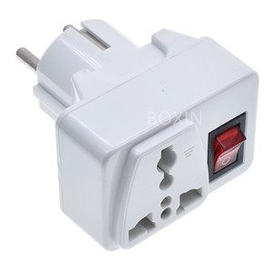 Adaptateur de <span class=keywords><strong>voyage</strong></span> standard allemand avec interrupteur, deux broches rondes, Bali, Allemagne, <span class=keywords><strong>France</strong></span>, <span class=keywords><strong>Corée</strong></span> <span class=keywords><strong>du</strong></span> <span class=keywords><strong>Sud</strong></span> - Product Image 2