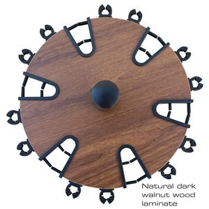 Noyer foncé 24 porte-canne à pêche en <span class=keywords><strong>bois</strong></span> rond sans outil <span class=keywords><strong>support</strong></span> d'assemblage stockage supports <span class=keywords><strong>de</strong></span> canne à pêche - Product Image 4