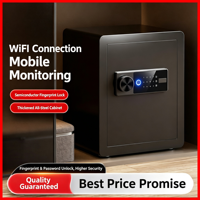 Caja Fuerte Doméstica Mini Personalizable, Caja de Seguridad Pequeña para el Hogar con Contraseña, Huella Dactilar y Función WiFi para Guardar Dinero