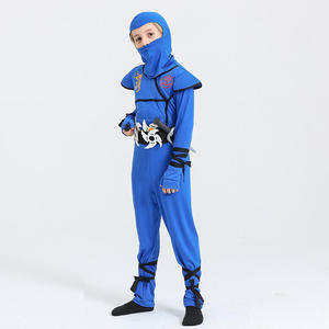 Disfraz de Ninja Japonés para Niños, Mono de Cosplay Azul, Rojo y Negro, Inspirado en Películas y TV, para Halloween - Product Image 3
