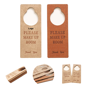 Panneau de porte en cuir PU pour hôtel, signalisation de confidentialité et de service, étiquette de poignée de porte « Ne pas déranger », logo personnalisé, demande de service en chambre - Product Image 2