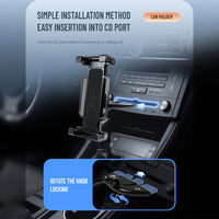 Support pour lecteur CD de voiture avec pince réglable, support pour tablette CD de véhicule pour iPad Mini Air Pro, iPhone, Samsung