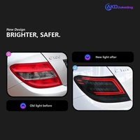 مجموعة أضواء خلفية بتصميم قشور التنين لسيارة مرسيدس-بنز الفئة C طراز W204 E260 موديل 2007-2013، تحديث بإشارات انعطاف LED متتابعة، موديل 555 12 فولت