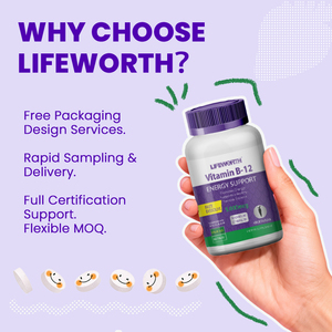 Compresse di Vitamina B12 Lifeworth OEM a Marchio Privato per Adulti - Integratori per Migliorare l'Immunità - Product Image 3