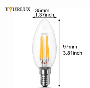 Tốt nhất bán cổ điển E14 cơ sở 4W 6W 8W C35 <span class=keywords><strong>LED</strong></span> bóng đèn dây tóc cho kỳ nghỉ trang trí - Product Image 3