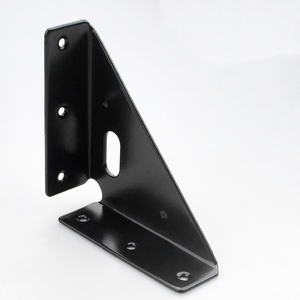 Support d'angle triangulaire multifonctionnel GQK en acier inoxydable noir et blanc, durable, pour meubles et étagères - Product Image 2