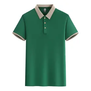 Commercio all'ingrosso 210g POLO in tessuto a maniche corte a maniche corte con colletto colorato largo alla moda - Product Image 4