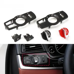 F10 Car Front Headlight Switch Rotation Button For BMW 5 7 Series F07 F02 Head Light Lamp Switch Control Konb Button Cover