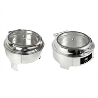 Chauffe-plat professionnel FLEY Premium 9L en acier inoxydable doré, alimenté au gaz, pour buffets, traiteurs et hôtels