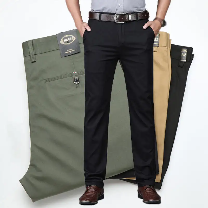 OEM sokak stili toptan boş ofis haki erkek Golf pantolon siyah pamuk Spandex Chino Casual erkekler Golf pantolonu