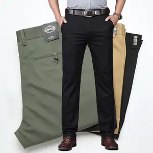 Celana Golf Kasual Pria, Celana Panjang Golf Pria, Celana Hitam, Katun, Spandeks, Chino, Kasual, Kantor, Grosir, Kosong, OEM