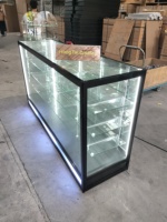 Vitrines de magasin de détail en verre trempé de haute qualité, éclairage LED robuste, faciles à nettoyer