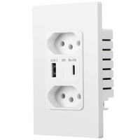 Prise murale Hooanke 16A 110V-240V AC avec ports A+C pour le Brésil, vente en gros, OEM ODM disponible