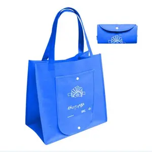 スーパーマーケット用の環境にやさしいリサイクルRPET不織布NWPPカスタマイズ印刷ロゴトートショッピングバッグ
