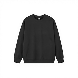 Sudadera de punto de cuello redondo para invierno 2026, venta al por mayor, alta calidad, OEM, jersey liso teñido, felpa, blanco, algodón - Product Image 1