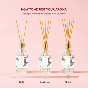 Diffuseur <span class=keywords><strong>de</strong></span> roseaux en coco écologique <span class=keywords><strong>de</strong></span> qualité supérieure, longue durée, bleu plage, pour salon et chambre, avec parfum frais fruité floral musqué - Product Image 6
