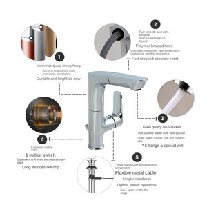Robinet de lavabo monocommande extractible moderne eau chaude et froide Modèle 31240T - Product Image 2