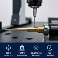 Válvula de aguja de acelerador de carburador pulida CNC de corte libre para acero inoxidable/latón C3600, pedido de prueba