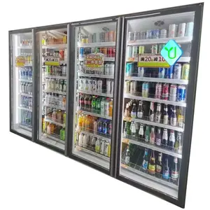 Commerciële Supermarkt Koelkast Verticale Glazen Deur Display Chiller Glazen Deuren Vriezer Glazen Deur Voor Walk In Cooler