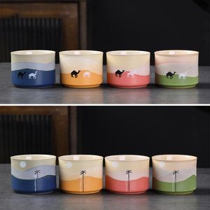 Tazza da <span class=keywords><strong>caffè</strong></span> in ceramica di lusso leggero e Set piattino <span class=keywords><strong>caffè</strong></span> Espresso Latte Cappuccino tazza da <span class=keywords><strong>caffè</strong></span> <span class=keywords><strong>senza</strong></span> manico cammello arabo tazza da tè - Product Image 6