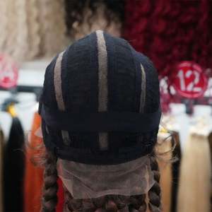 <b>Black</b> Women's Transparent Lace Front Full Lace Glueless French Lace Cap 250% Density Synthetic Hair <b>Wig</b> Braided Design - Product Image 6