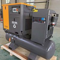 Kompresor Udara Sekrup Stasioner Berpendingin Udara AC Harga Pabrik 125psi Tekanan Tinggi 22kw 30Hp 500L Tanpa Oli dengan Tangki