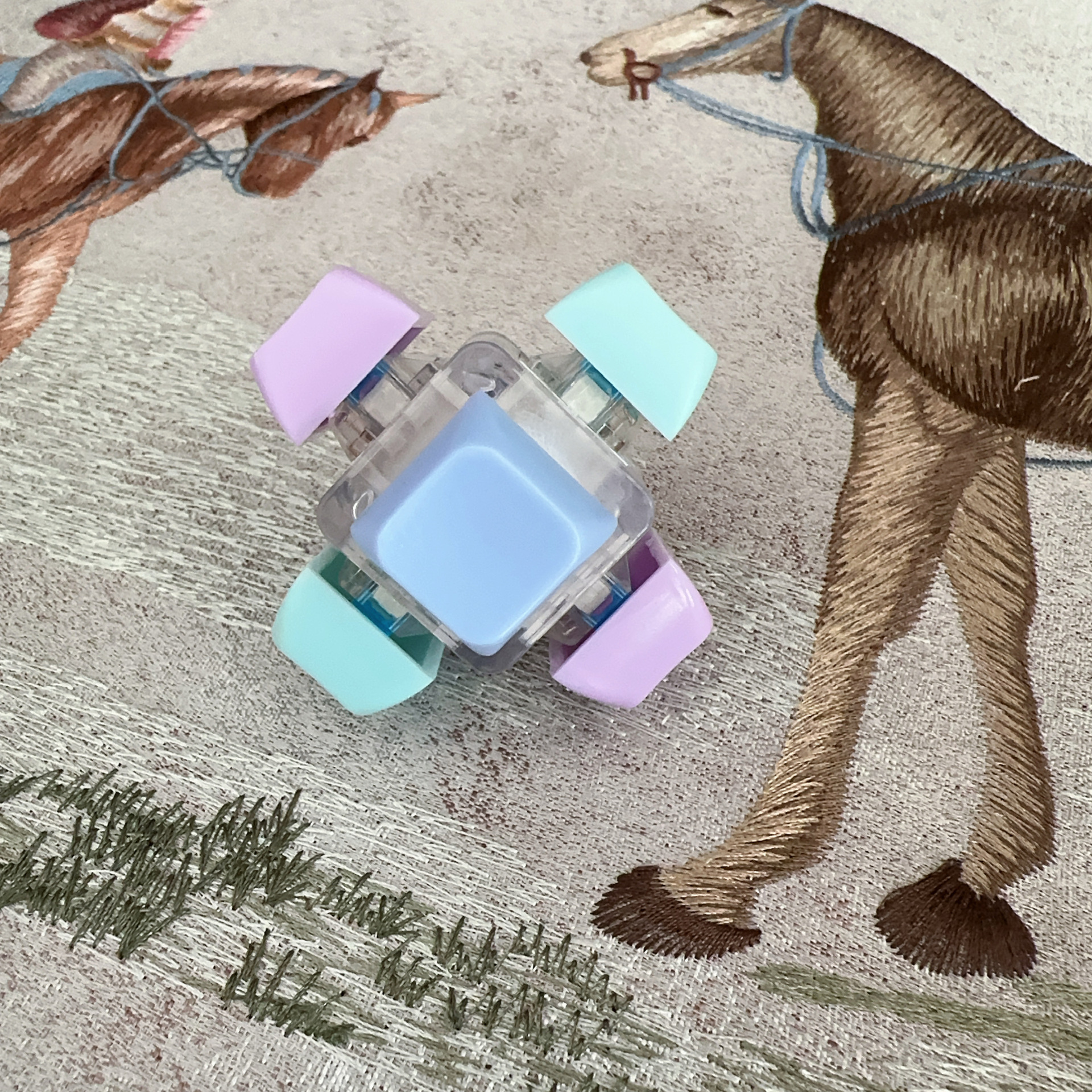 Coque transparente à six touches - violet/bleu clair/bleu brume