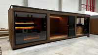 Cabine de sauna sur mesure en bois de cèdre/hemlock, sauna extérieur préfabriqué avec mur en verre pour jardin