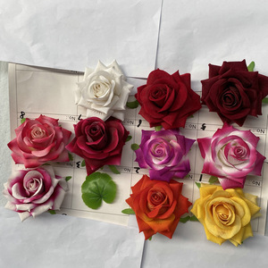 Grande tête de rose artificielle en velours style D, pour décoration de mariage, accessoires de photographie, ornement - Product Image 1