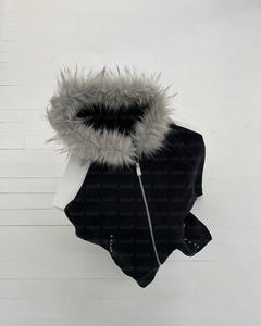 <span class=keywords><strong>Felpa</strong></span> personalizzata 500 GSM cotone 100% Hoddies in bianco pesi massimi con Zip e <span class=keywords><strong>pelliccia</strong></span> sintetica <span class=keywords><strong>felpa</strong></span> con <span class=keywords><strong>cappuccio</strong></span> da uomo - Product Image 3