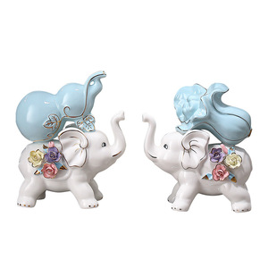 Nuevo Moderno Juego de Elefantes Zen Fulu Baicai de Cerámica para Mesa de Esquina de Entrada, Decoración del Hogar, Artesanía, Soporte para Jarrones, Florero de Sobremesa - Product Image 5