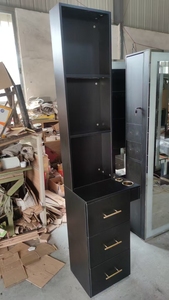 2024 dernières 10 ans de garantie Offre Spéciale classique noir Salon de coiffure Stations de coiffure maquillage Station armoire en <span class=keywords><strong>bois</strong></span> - Product Image 3