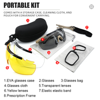 Lunettes de protection tactiques avec lentilles en PC de 2,2 mm Branches et sangle réglables Conception convertible