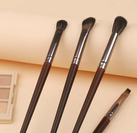 Ensemble de 6 pinceaux à maquillage pour les yeux en bois naturel pour débutants, pour estomper les détails, pinceaux à fard à paupières Aegyo-sal
