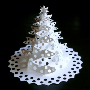 3D Paper Pop-Up Christmas <b>Tree</b> Card With Warm White <b>LED</b> <b>Lights</b> Foldable Indoor Tabletop Decoration - Product Image 4