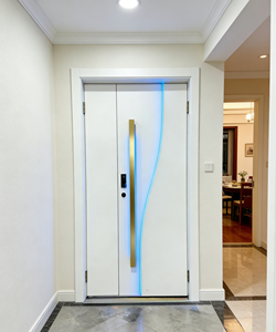 Portes <span class=keywords><strong>d</strong></span>'<span class=keywords><strong>entrée</strong></span> et de villa modernes, étanches, à LED bleues larges, en aluminium moulé, avec poignées en acier inoxydable – Meilleures ventes - Product Image 4