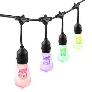 LED Filament S14 String Lights E26 Base / Weatherproof Linkable Festoon Cable / Backyard Garden Wedding <b>Decorative</b> <b>Lighting</b> - Product Image 1