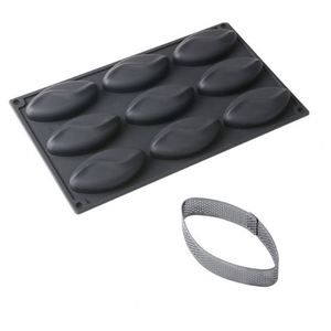 แม่พิมพ์ซิลิโคนรูปวงรีอัลมอนด์มูสทรงคลื่น - Product Image 1