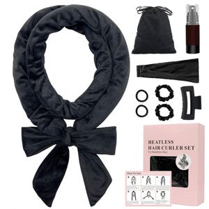 Soft Velvet Heatless Curlers Overnight No Heat Hair Curl Set <b>Bow</b> Design for Ladies Sleep Wavy Hair in Stock Low MOQ Free Sample - Product Image 1