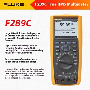 Multímetro Industrial Compatible con F287C/F289C, con Valor Eficaz Verdadero (True RMS), Instrumento de Medición Electrónico Portátil - Product Image 3