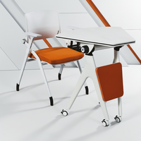 Table de conférence et de formation moderne pliable avec plateau rabattable en MFC pour la maison, le bureau et l'école